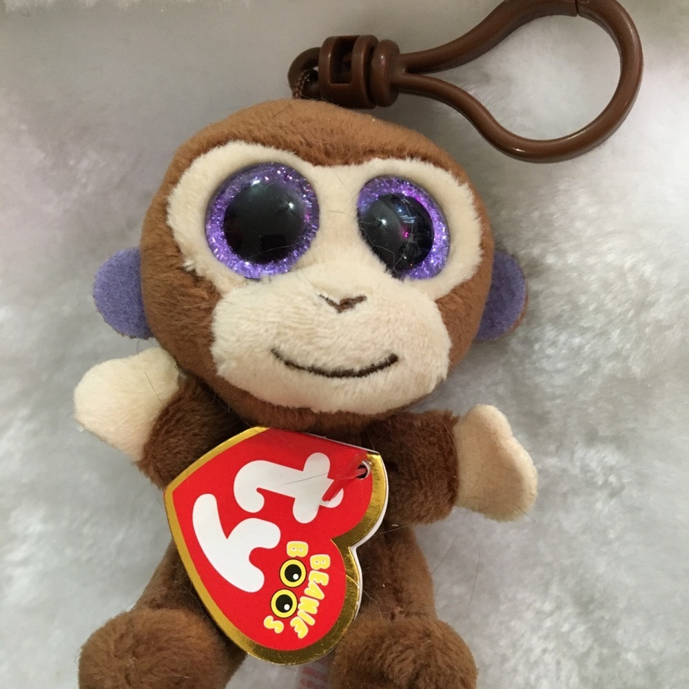 Ty Beanie Boos Brown Monkey Plush Keychain